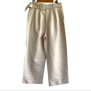 Zara cuffed hem  high waisted khaki cropped pants. Waist size 24 “
